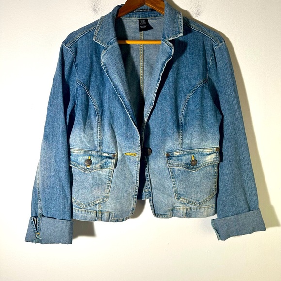 Vintage Pierre Cardin Blue Jean Jacket Classic Design - Picture 1 of 4